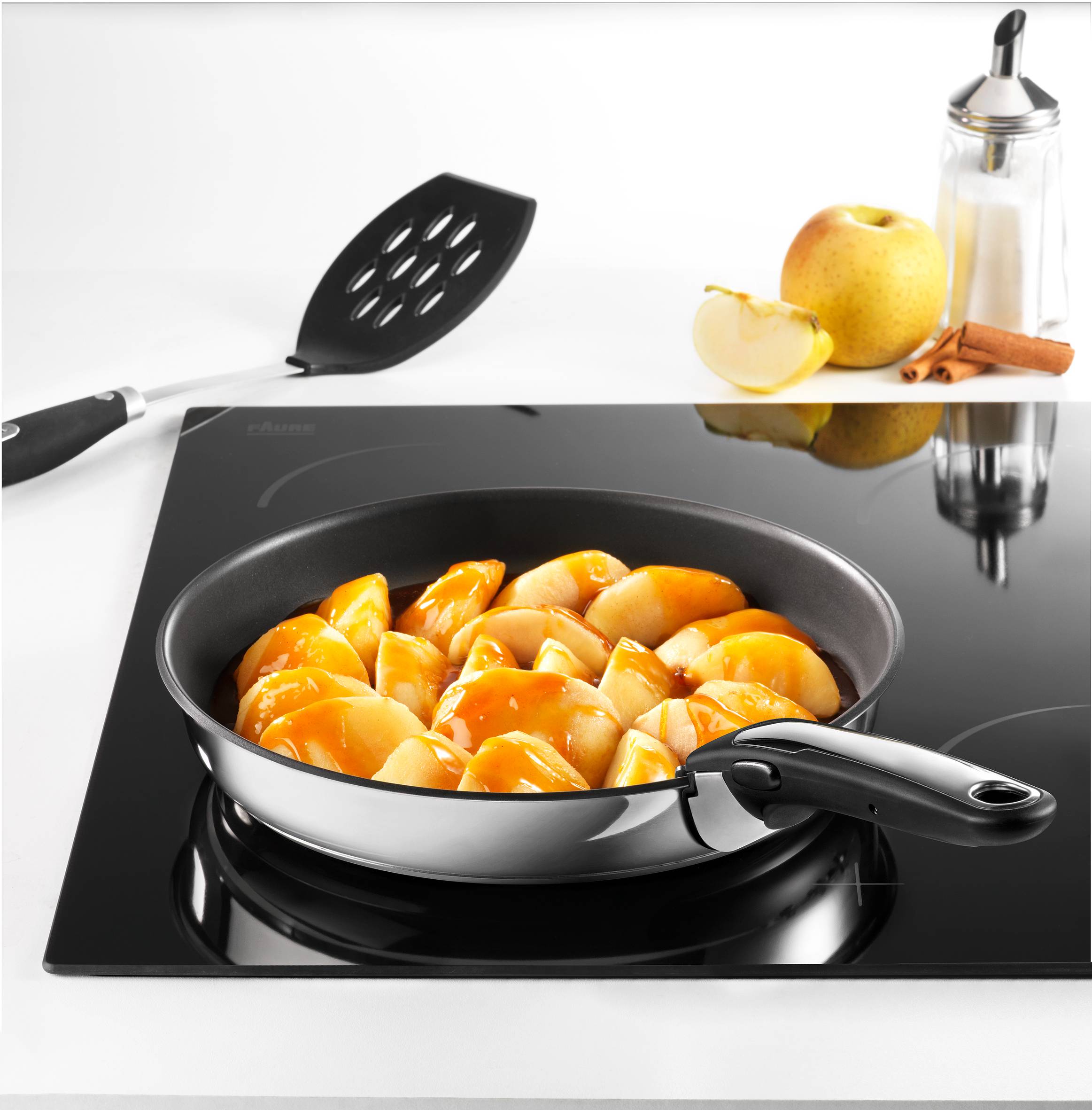 INGENIO PREFERENCE Inox Batterie de cuisine 4 pieces - Poêle 28 cm + casserole 20 cm + 1 couvercle verre + 1 poignée