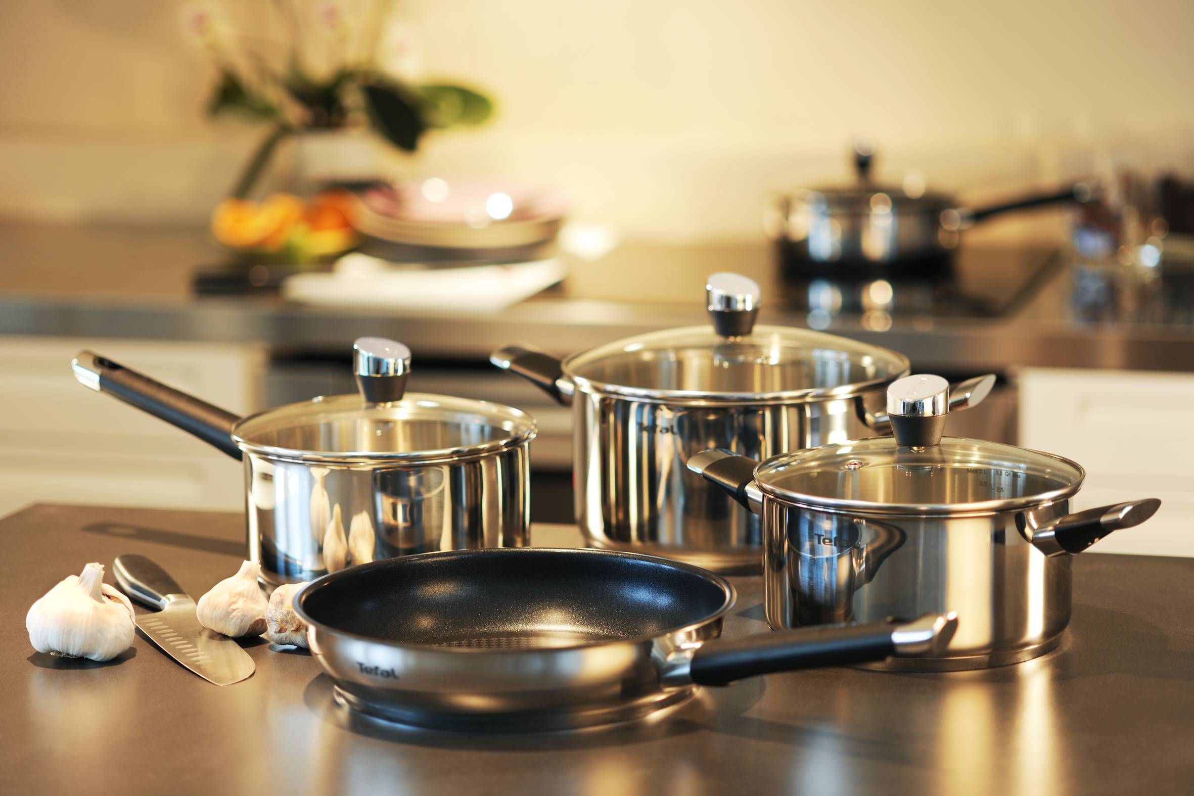 EMOTION INOX Marmite 22 cm (6 L) + couvercle en verre 