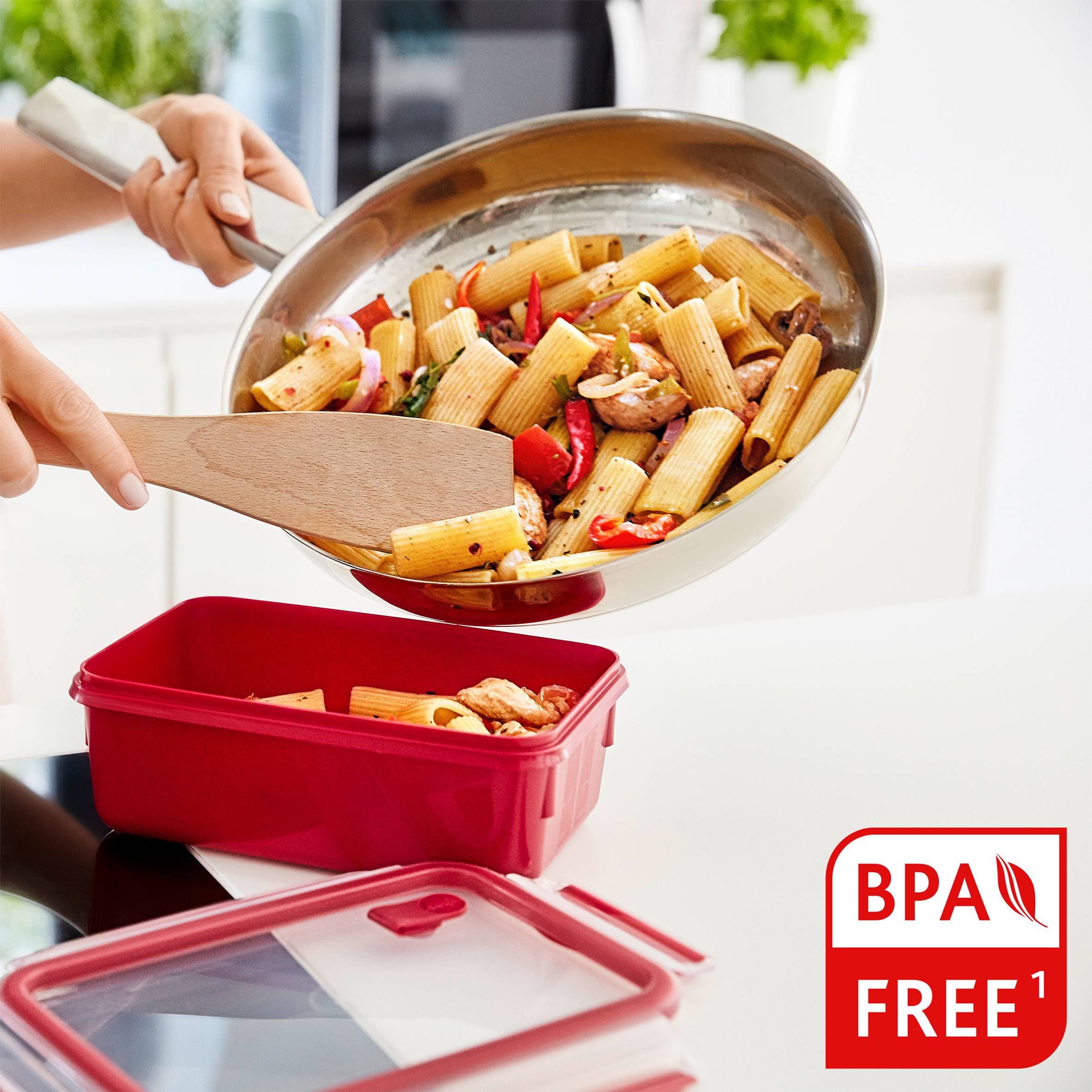 Masterseal fresh rouge boîte en verre rectangle 3l