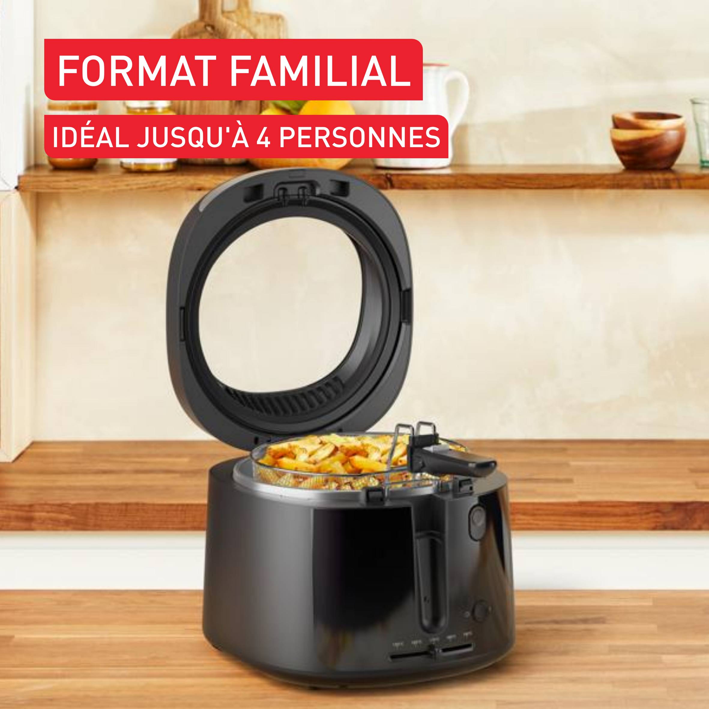 Vision, friteuse, Grande fenêtre pour garder un oeil sur la cuisson