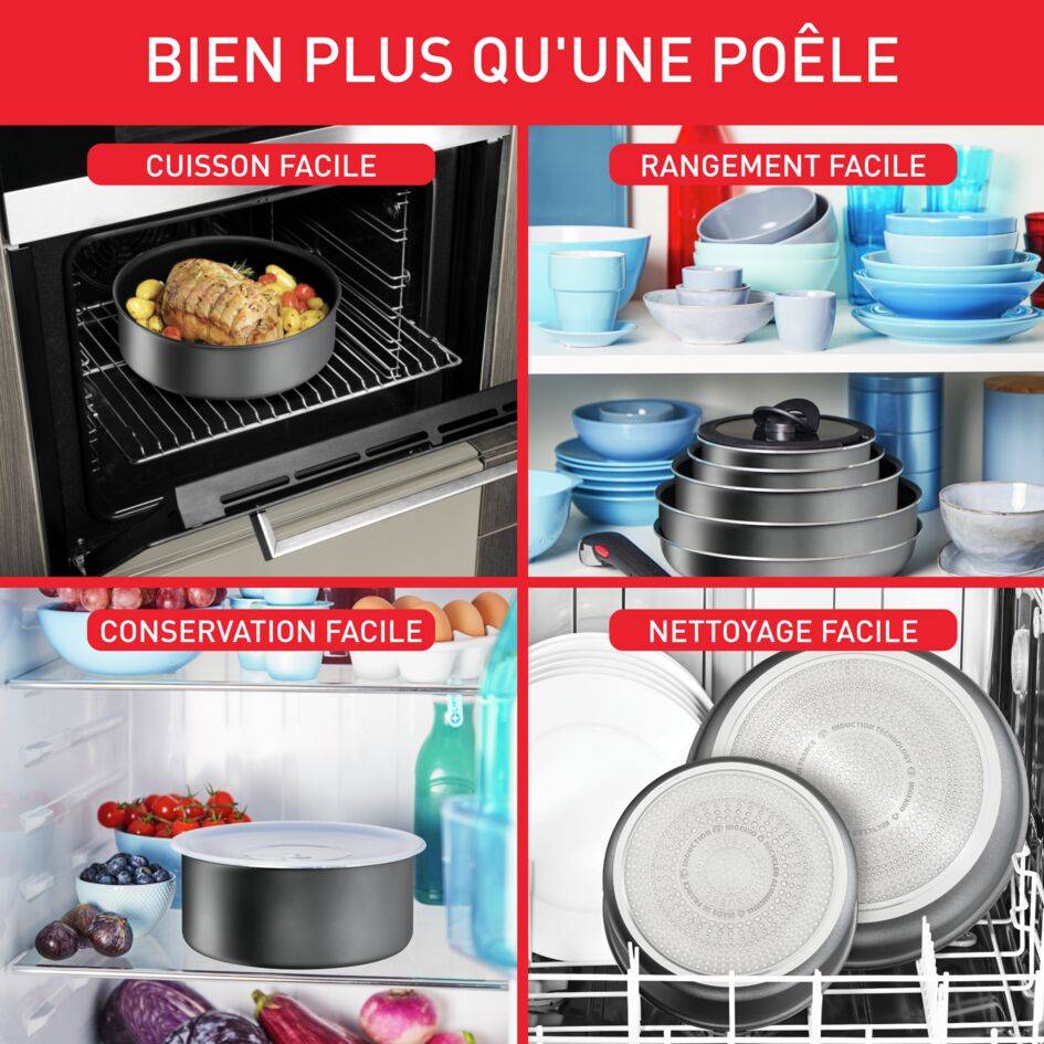 Ingenio Daily Chef, Antiadhésif, Batterie de cuisine 20 pièces, Induction
