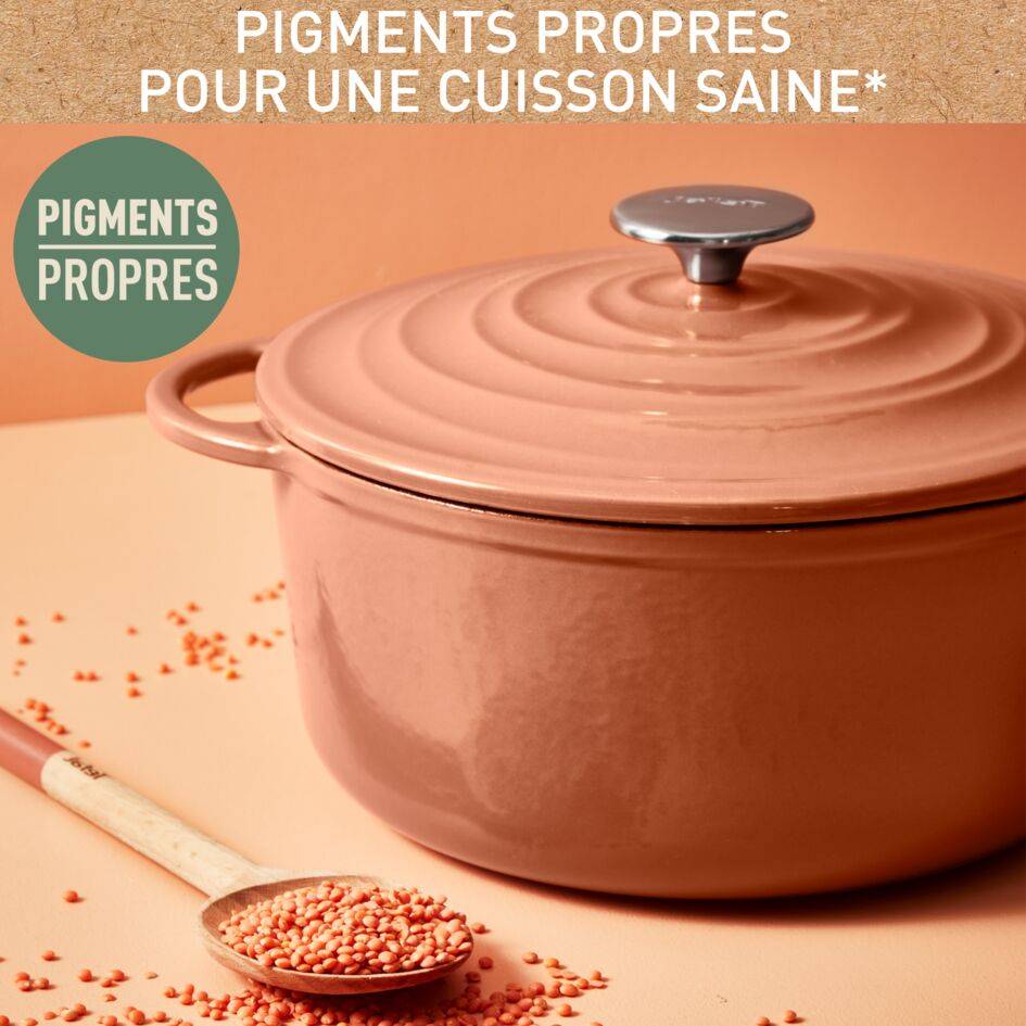 LOV, Cocotte en fonte ronde 25 cm, Induction, Four, Éco-conçue, Terracotta