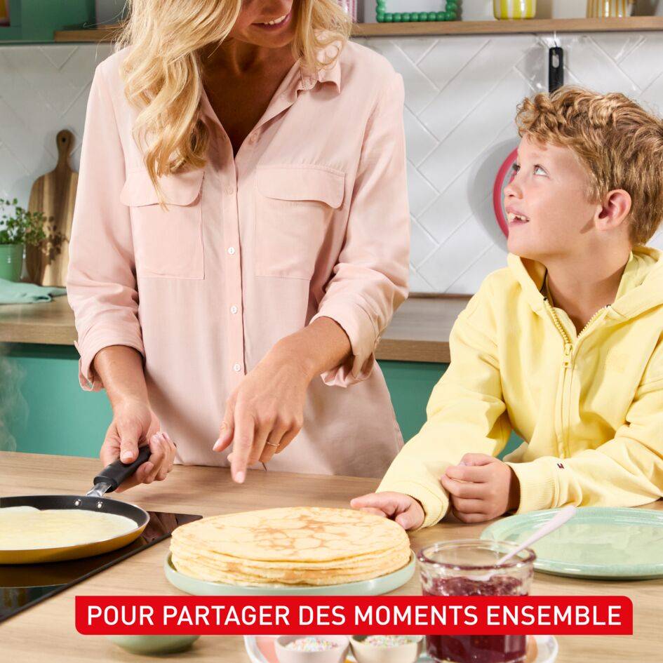 Chandeleur 2026,Revêtement antiadhésif,Poêle à crêpes 25 cm Jaune, Induction