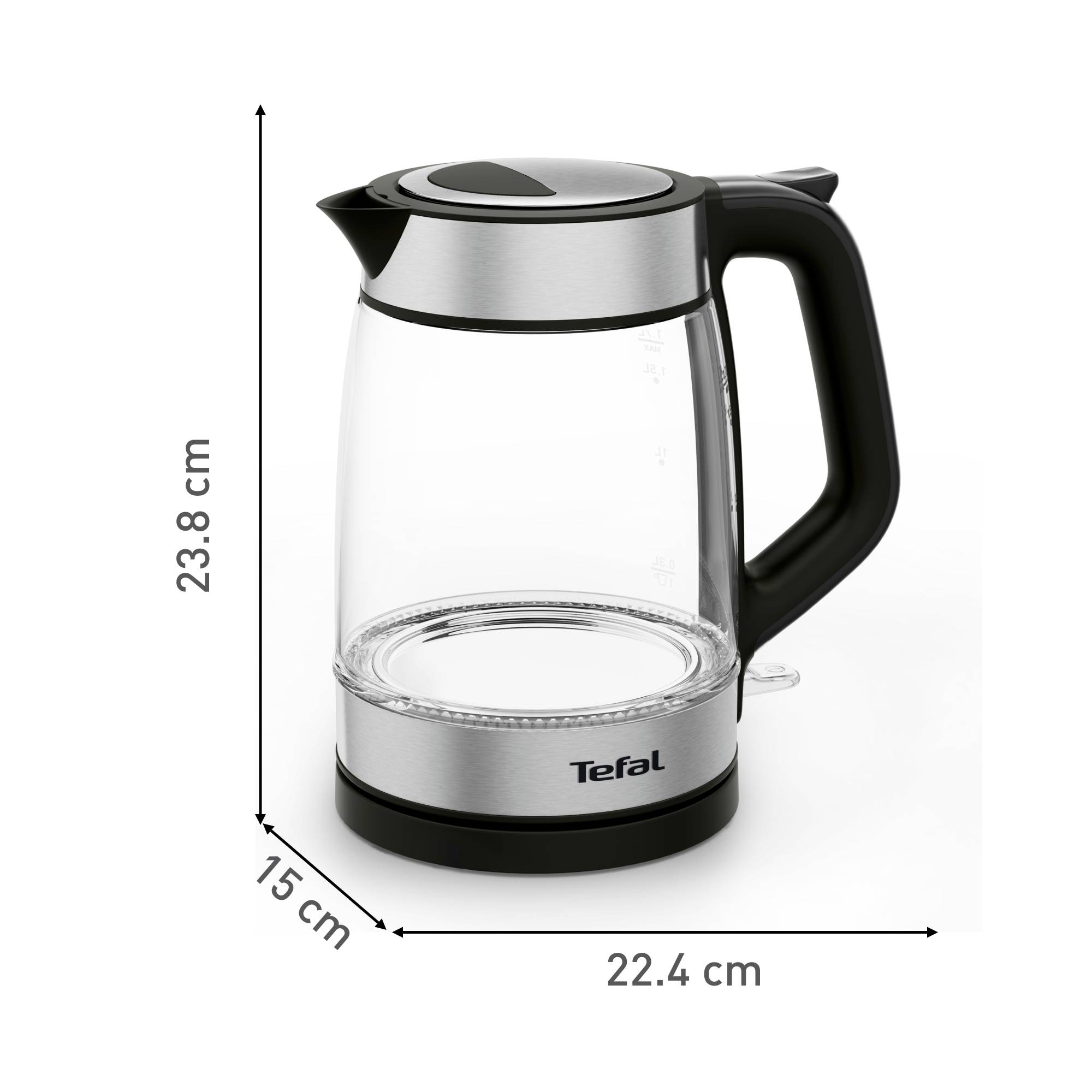 Bouilloire, Tefal, 1,7L, Verre transparent