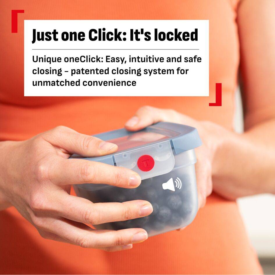 ONECLICK, Set 3 boîtes, 0,5/1,2/2,3L, Bleu