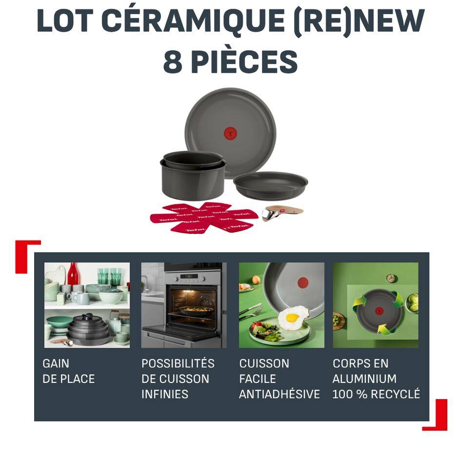 Renew Ceramic, Batterie de cuisine 8&nbsp;pièces