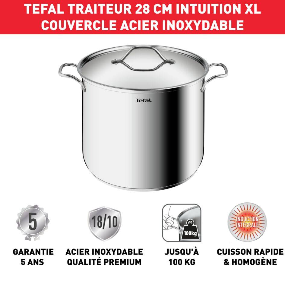 Intuition XL,Acier inoxydable,Marmite haute, 28 x 23 cm, 12 L,Induction