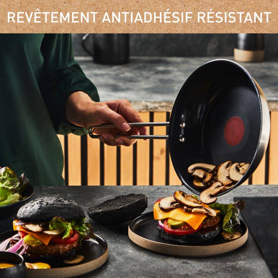 Nordica, Poêle en acier inoxydable 28 cm, Revêtement antiadhésif en céramique