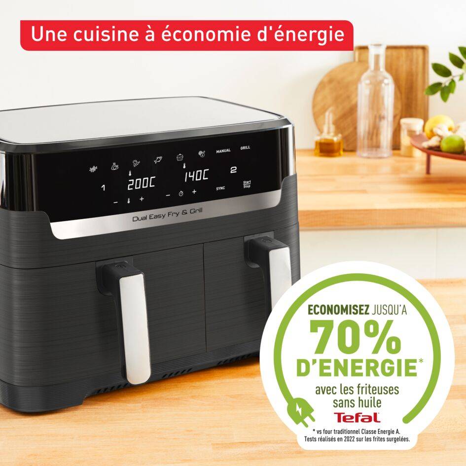 Dual Easy Fry & Grill, Air fryer double tiroir, 8.3L, Jusqu'à 8 personnes