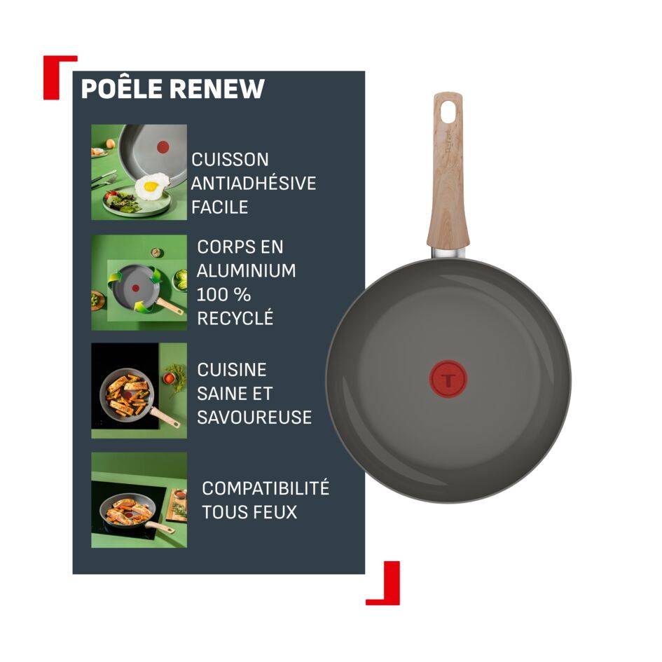 Renew, Poêle 30&nbsp;cm, Revêtement en céramique antiadhésif