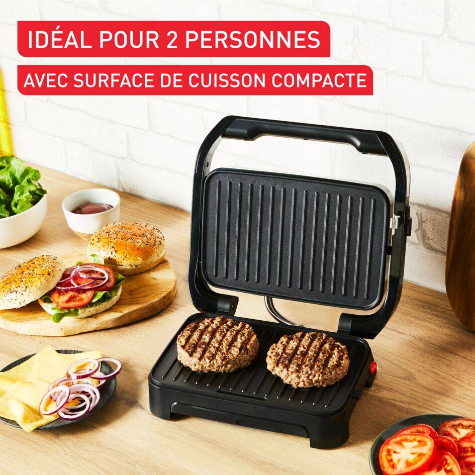 Gril 2en1 Compact, 1 000 W, Plaques de cuisson antiadhésives