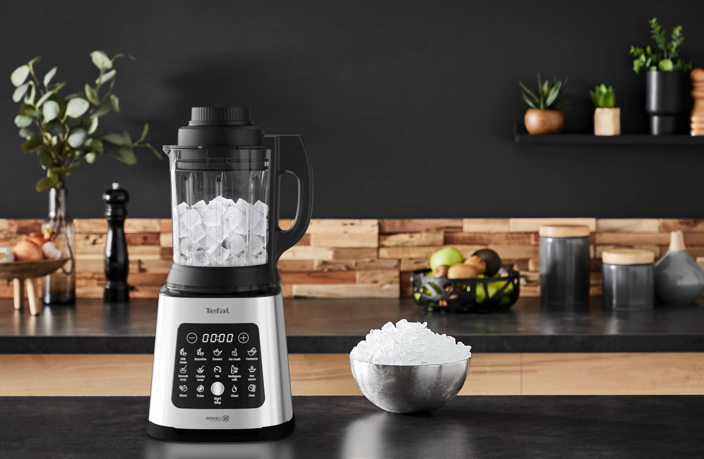 Perfectmix Cook, Blender chauffant + panier vapeur, Bol verre 2L, 10 programmes auto, 1400W