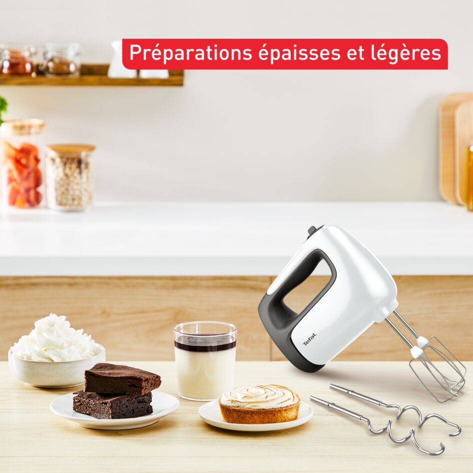 Prep'mix+, Batteur électrique + 2 jeux de fouets + embout pied mixeur, 500W