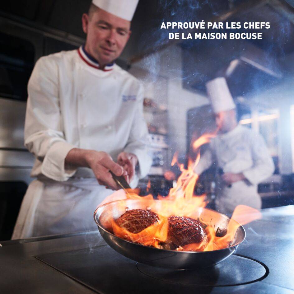 Tefal et Bocuse, Poêle de 24 cm, Induction, Acier inoxydable sans revêtement