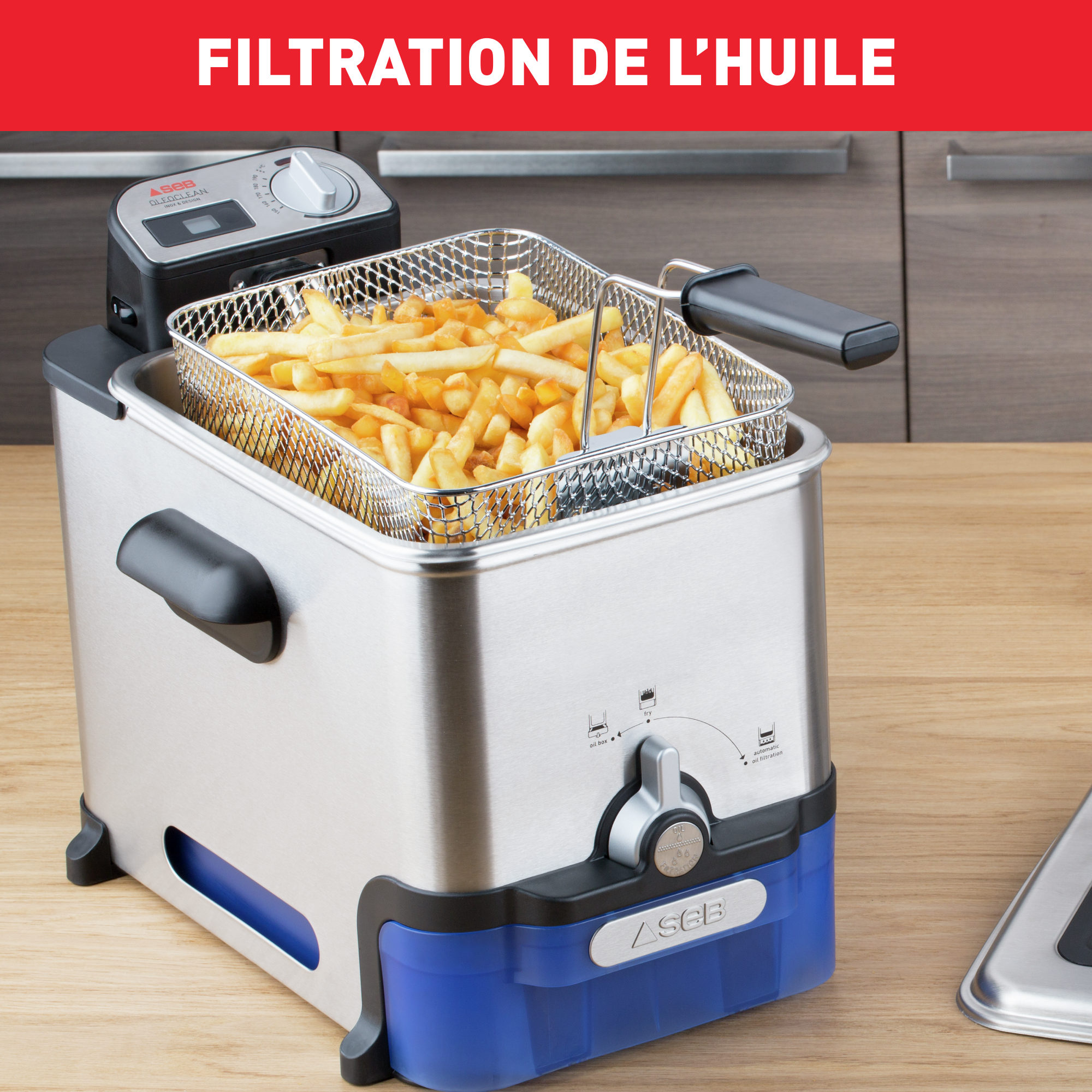 Oleo Clean Inox & Design, Friteuse à huile semi-professionnelle, 3.5L, Jusqu'à 6 personnes