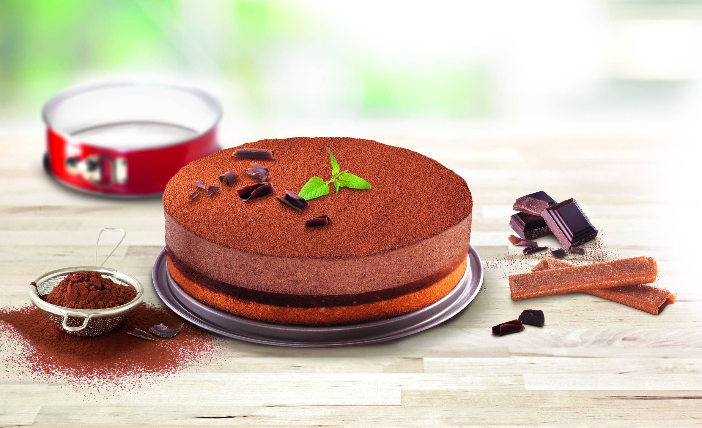 DELIBAKE ACIER ROUGE CARBONE Moule à charnière 27 cm