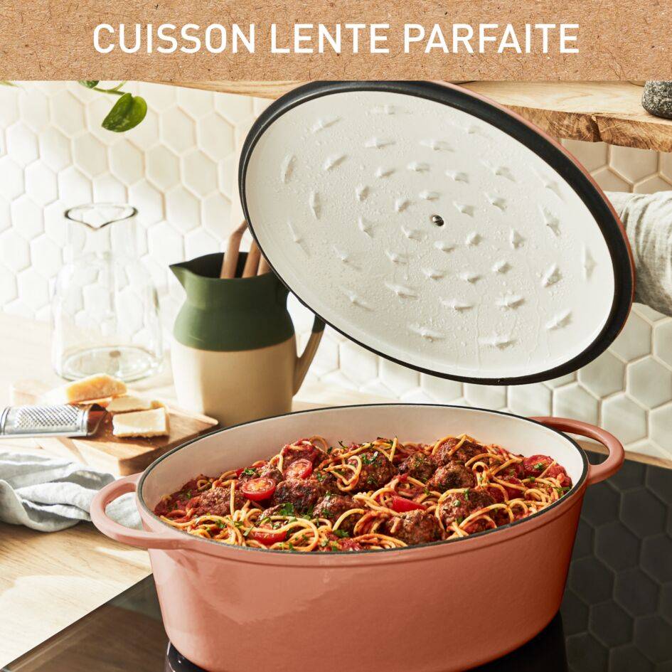 Lov, Cocotte en fonte ovale, Induction, Four, 34x26cm, Terracotta