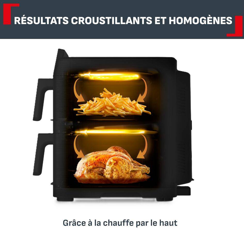 Easy Fry Crispy Stack 10L, Dual Air fryer, Noir