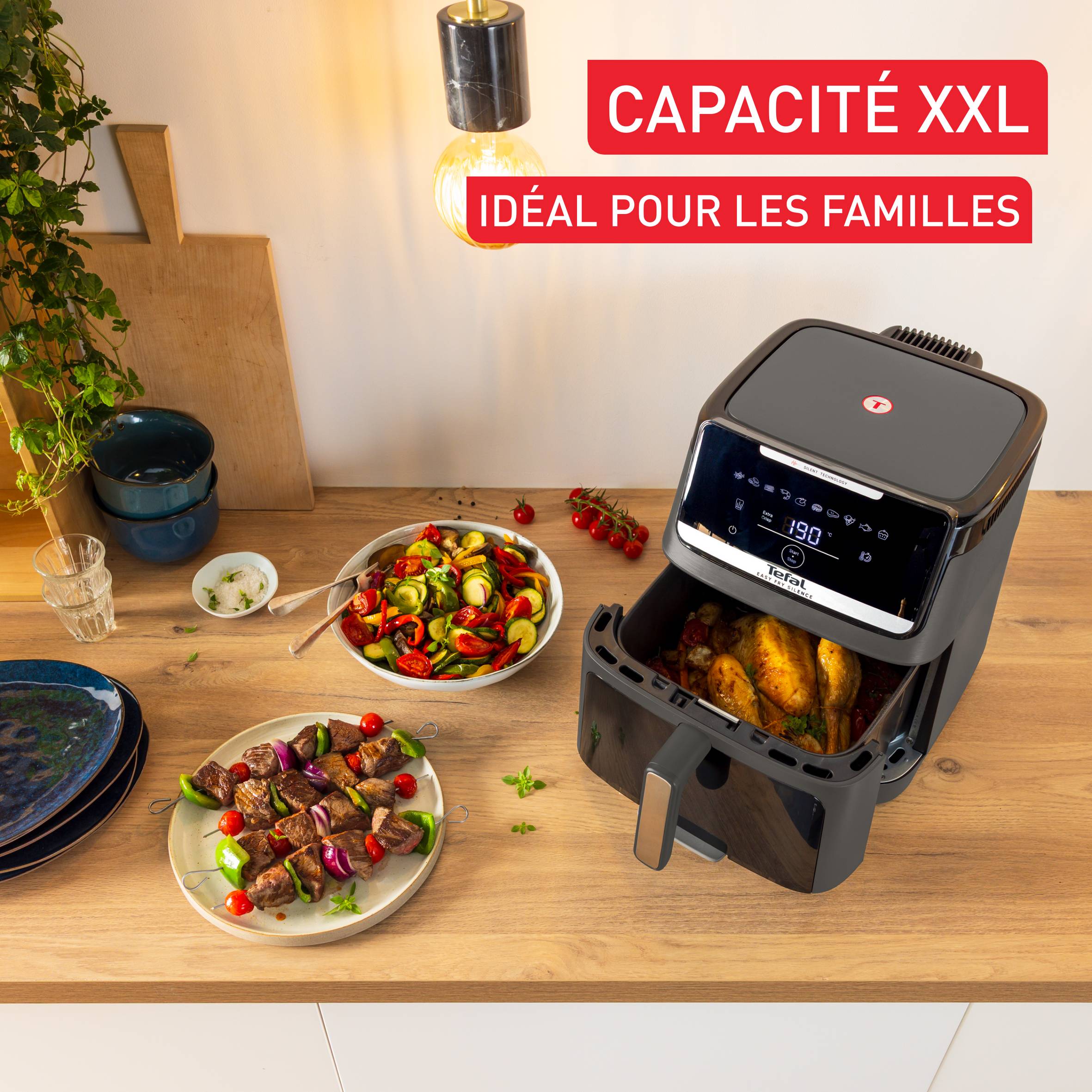 Easy Fry Silence 7 L, Le air fryer XXL le plus silencieux avec façade amovible