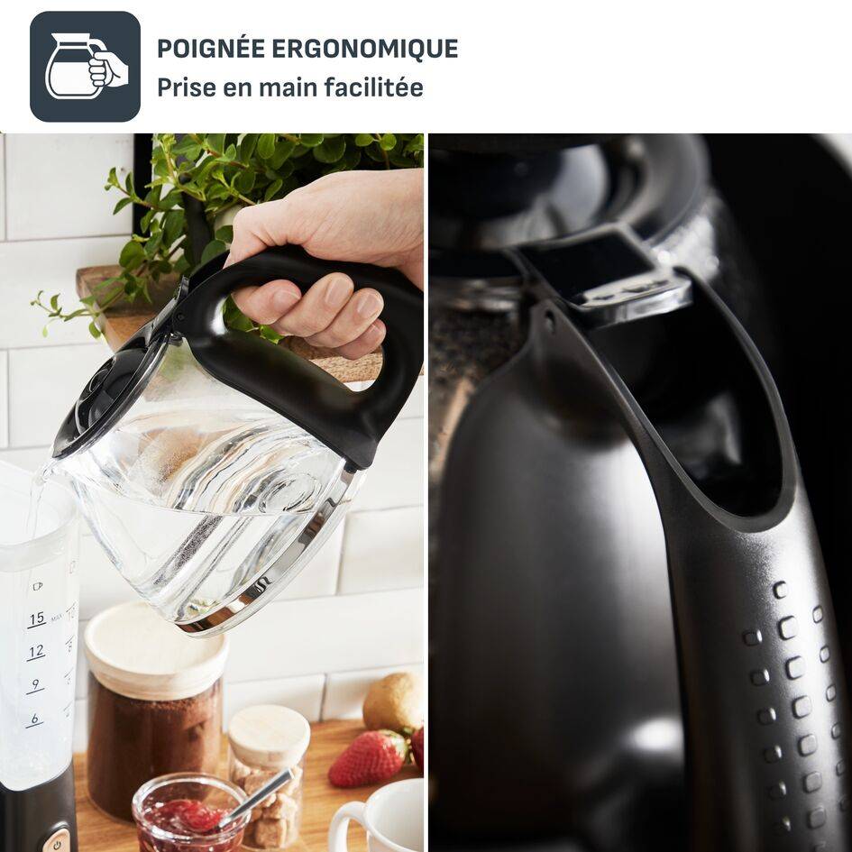 Incluedo, Cafetière filtre, 1.25 L, 10 à 15 tasses, Arrêt automatique