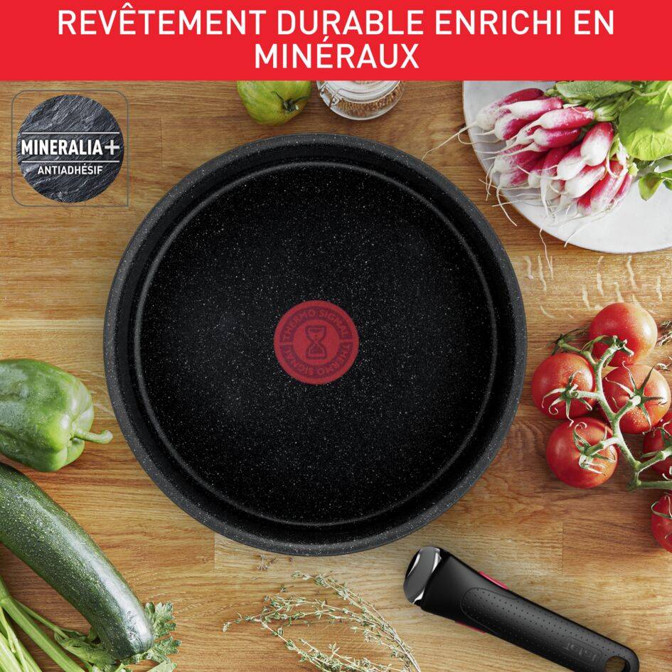 Ingenio Black Stone, Antiadhésif, Batterie de cuisine 7 pièces, Induction