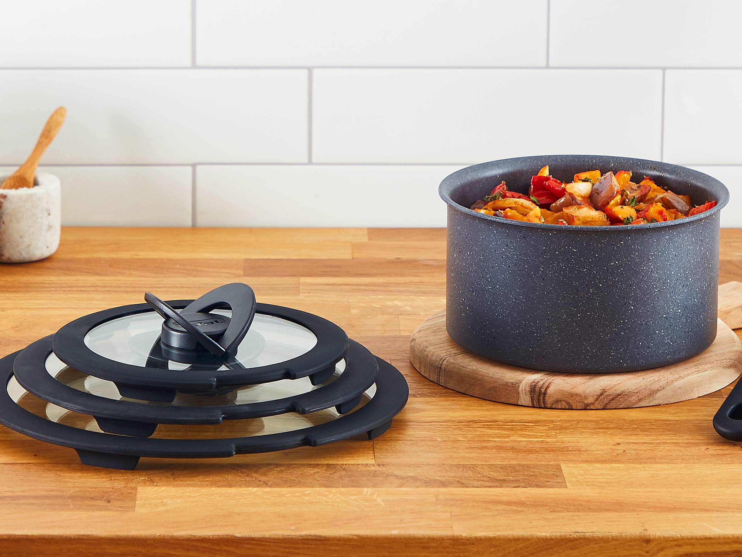 Couvercle En Verre Trempé T16 JATA - Pour Poêles, Casseroles (16-20 Cm) Et Micro-ondes - Passe Au Lave-vaisselle, Valve Vapeur