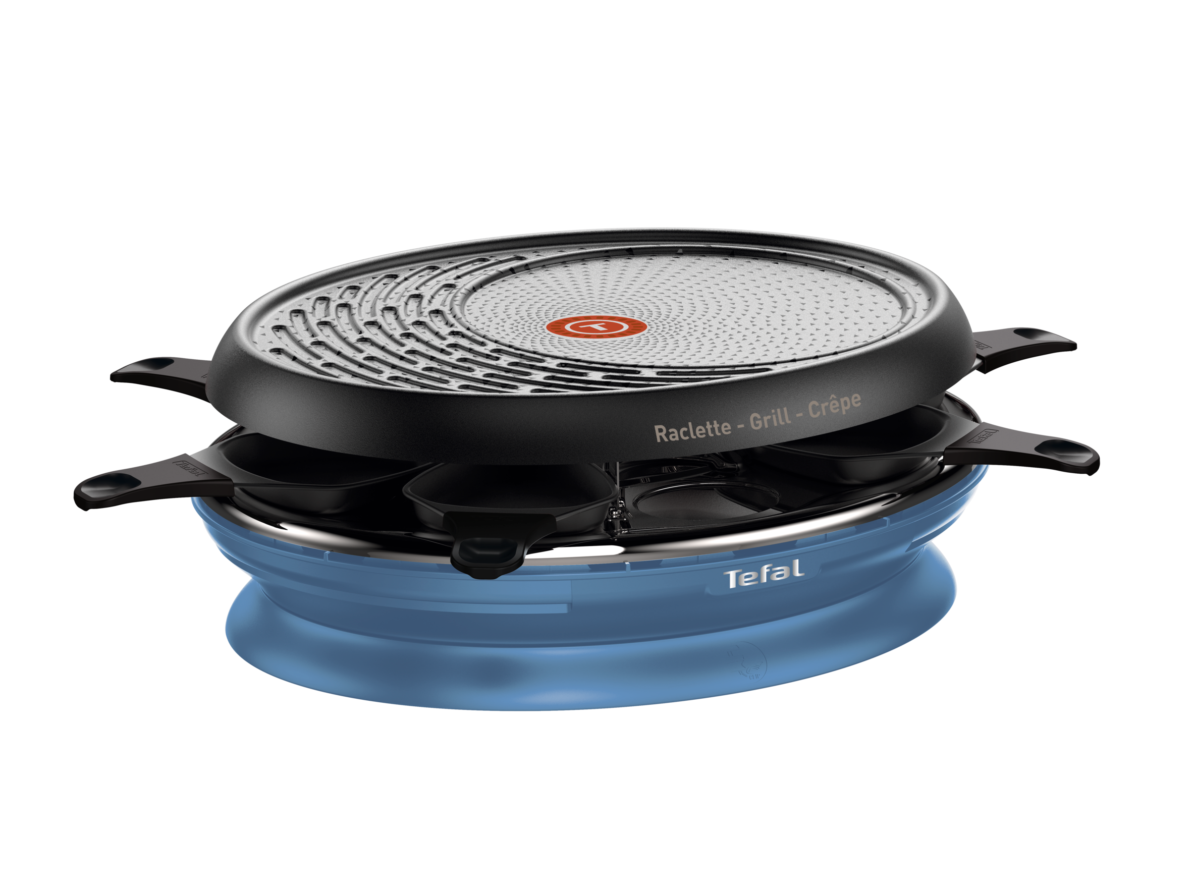 STORE'INN 8 coupelles Plaque gril et crêpe bleu acier