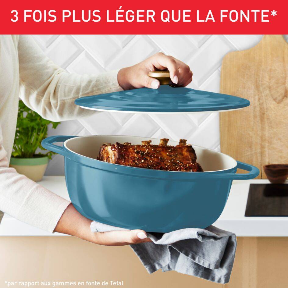 AIR SOFT LIGHT Cocotte ovale 30 cm, Fonte d'aluminium, Légère, Facile à nettoyer