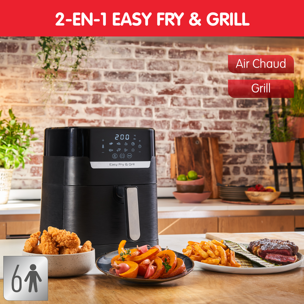 Easy Fry & Grill 2-en-1, Air fryer mono tiroir, 4.6L, Jusqu'à 6 personnes