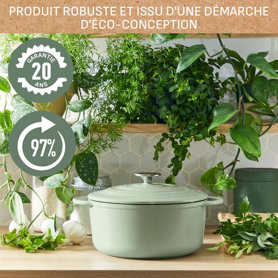 Lov, Sauteuse en fonte, Induction, Four, 28cm, Vert Lichen