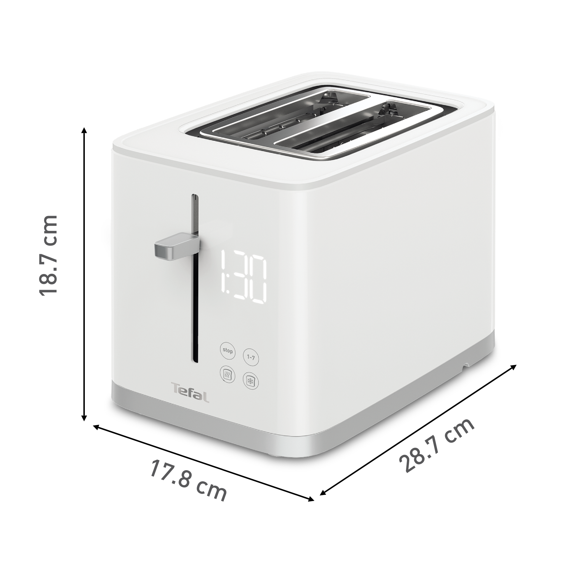 Sense, Grille-pain électrique, Fentes à largeur variable, 7 niveaux de dorage