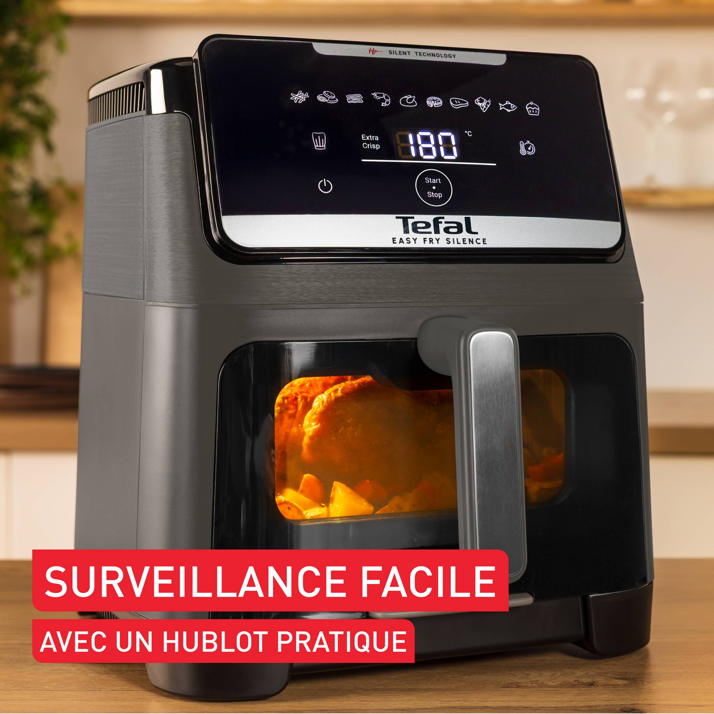 Easy Fry Silence 7 L, Le air fryer XXL le plus silencieux avec façade amovible