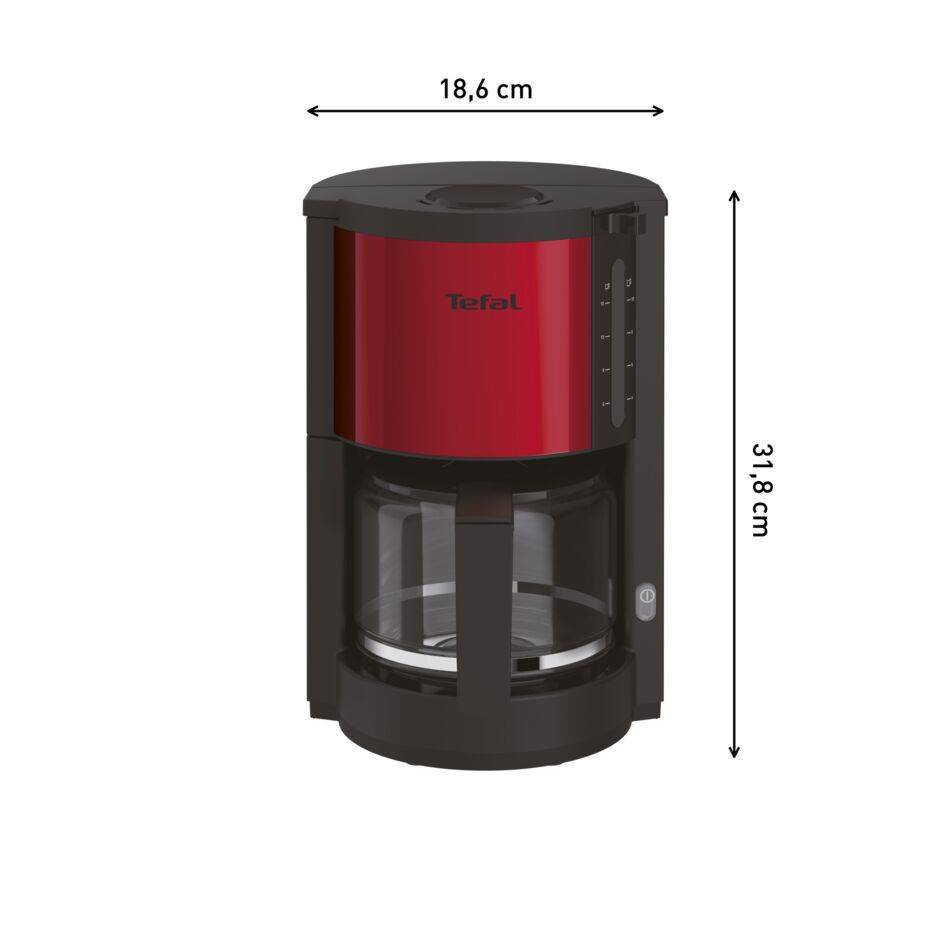 Cafetiere filtre rouge inox / noir 15t