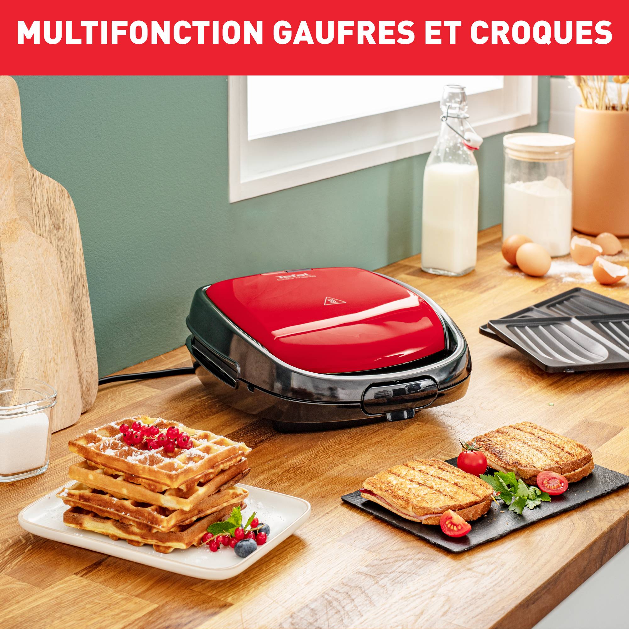 Snack Time Colormania, Appareil à gaufres et croque-monsieur, 2 jeux de plaque inclus