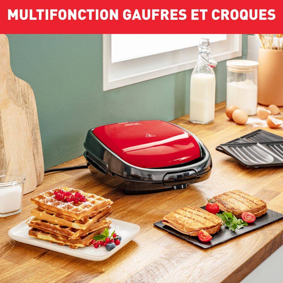 Snack Time Colormania, Appareil à gaufres et croque-monsieur, 2 jeux de plaque inclus