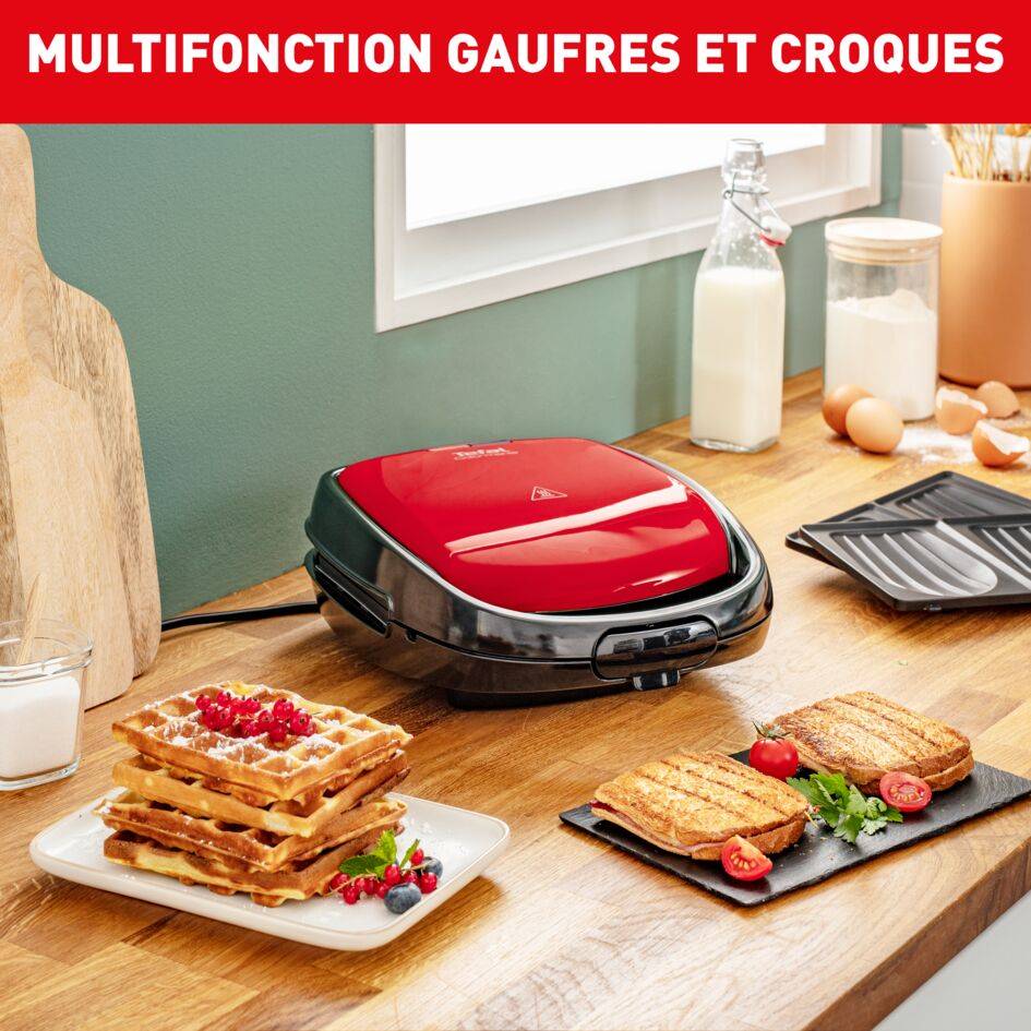 Snack Time Colormania, Appareil à gaufres et croque-monsieur, 2 jeux de plaque inclus