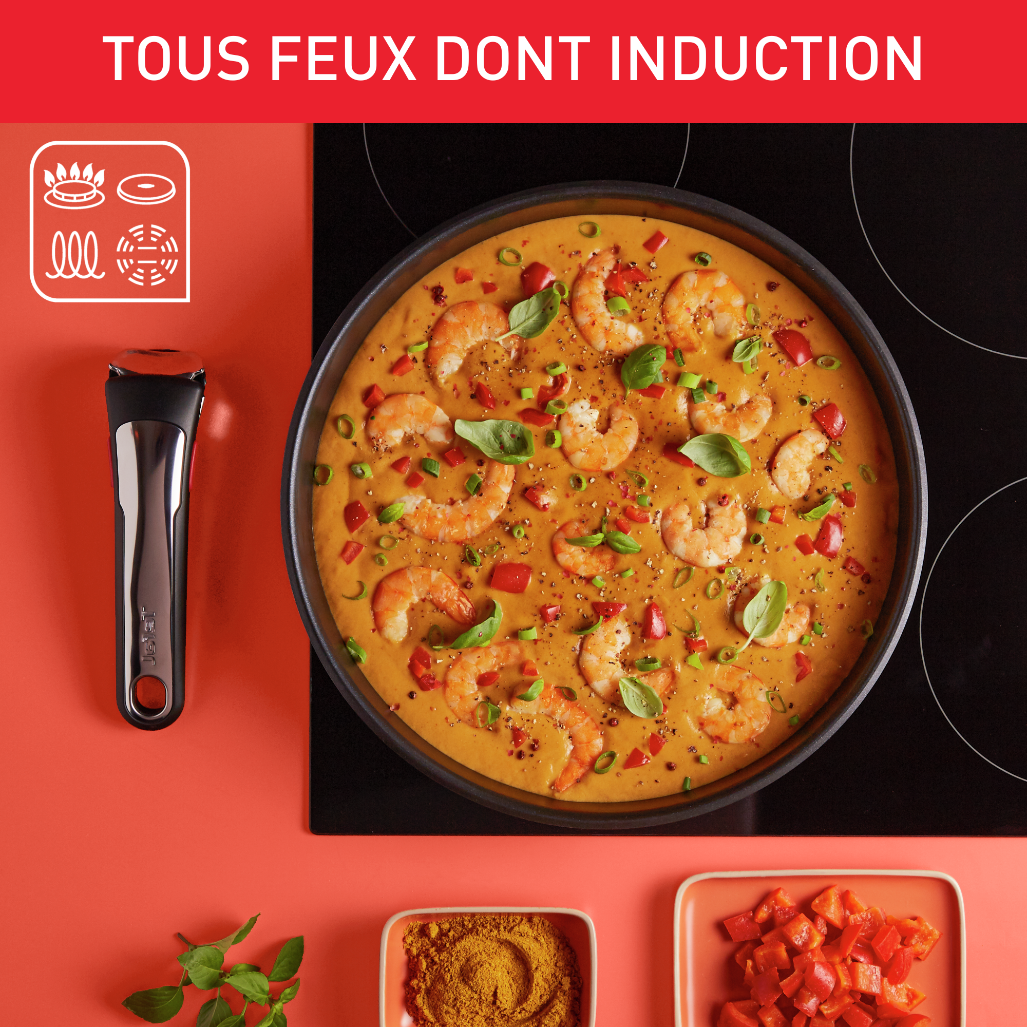 Ingenio Préférence, Inox + antiadhésif, Batterie de cuisine 13 pièces, Induction