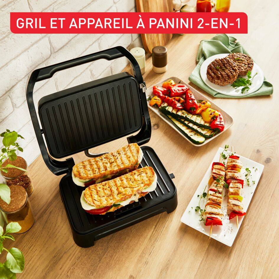 Gril 2en1 Compact, 1&nbsp;000&nbsp;W, Plaques de cuisson antiadhésives