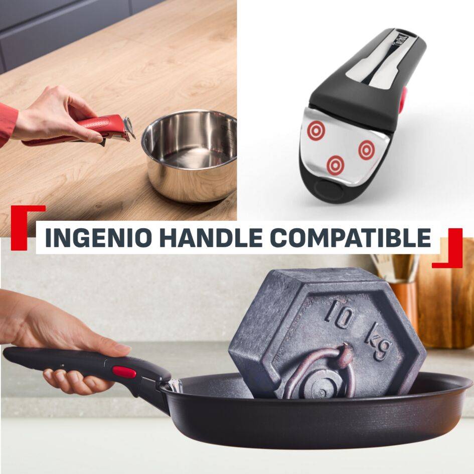 Ingenio Excellence+, Casseroles 16/18/20&nbsp;cm, Empilable, Revêtement antiadhésif, Induction