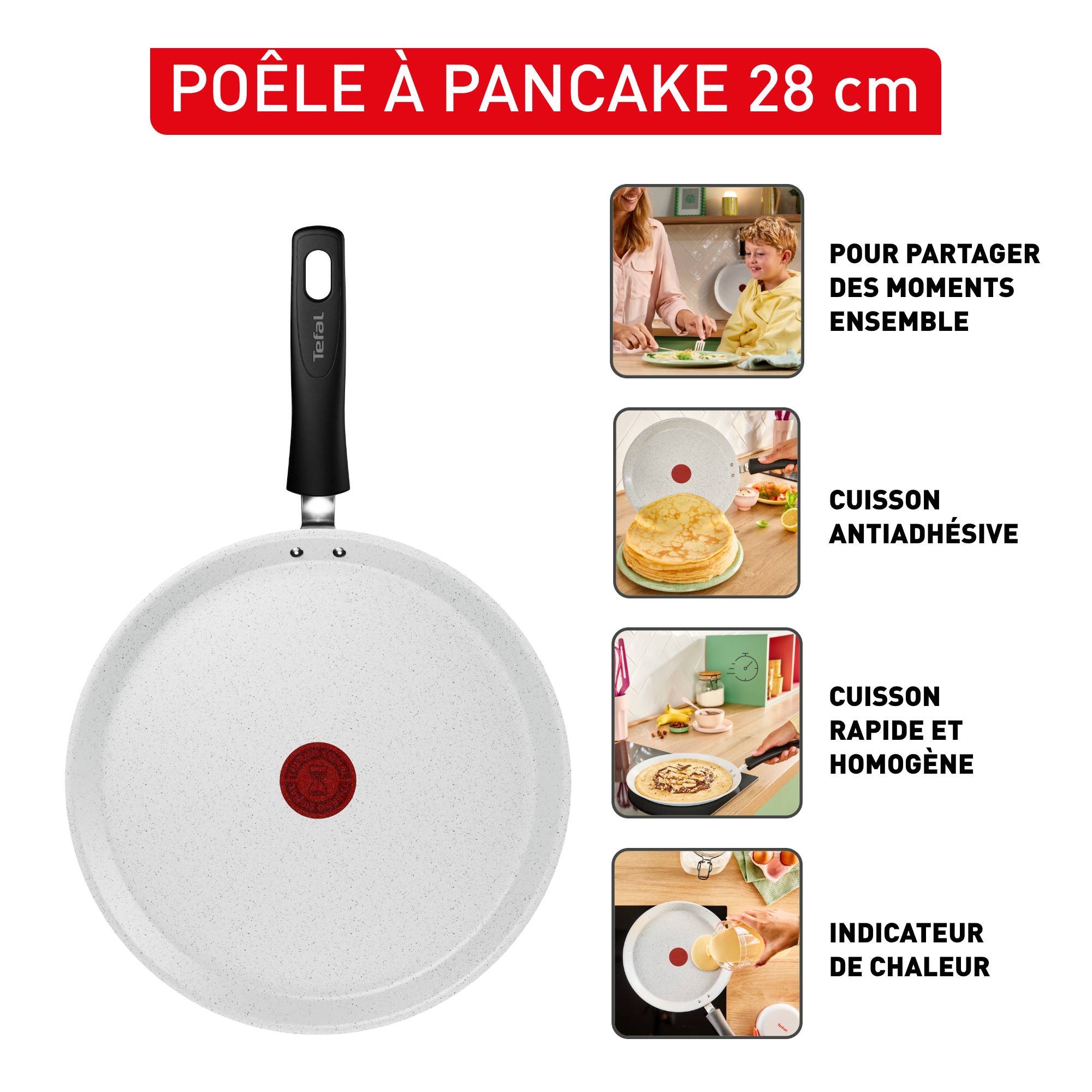 Chandeleur 2026, Poêle à crêpes 28 cm, Revêtement antiadhésif en céramique