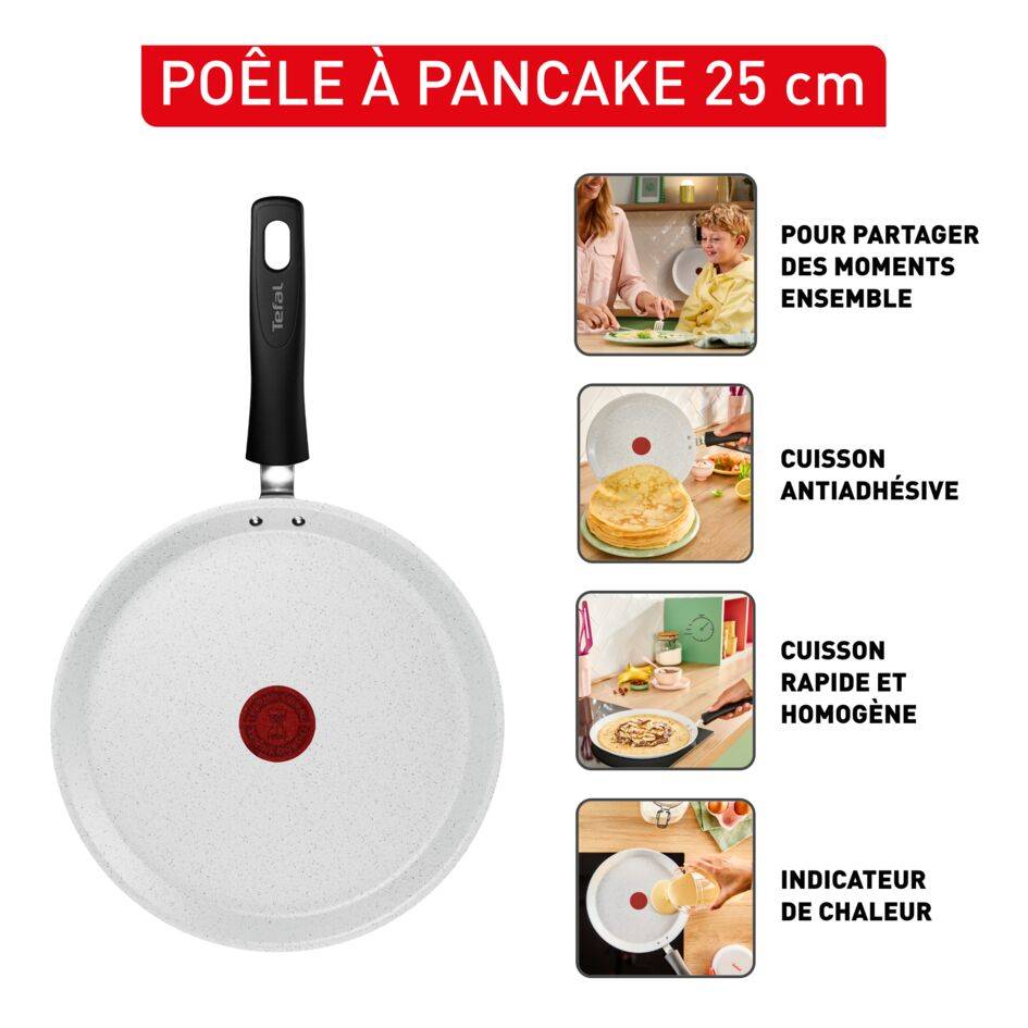 Chandeleur&nbsp;2026, Poêle à crêpes 25&nbsp;cm, Revêtement antiadhésif en céramique