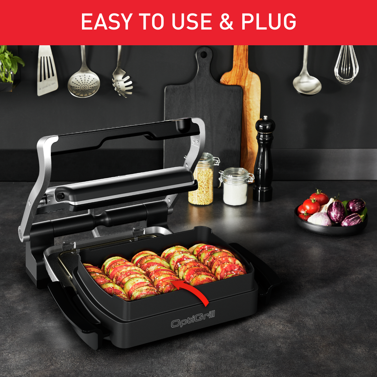 Plaque Snacks et Pâtisserie XA7258 pour OptiGrill Elite