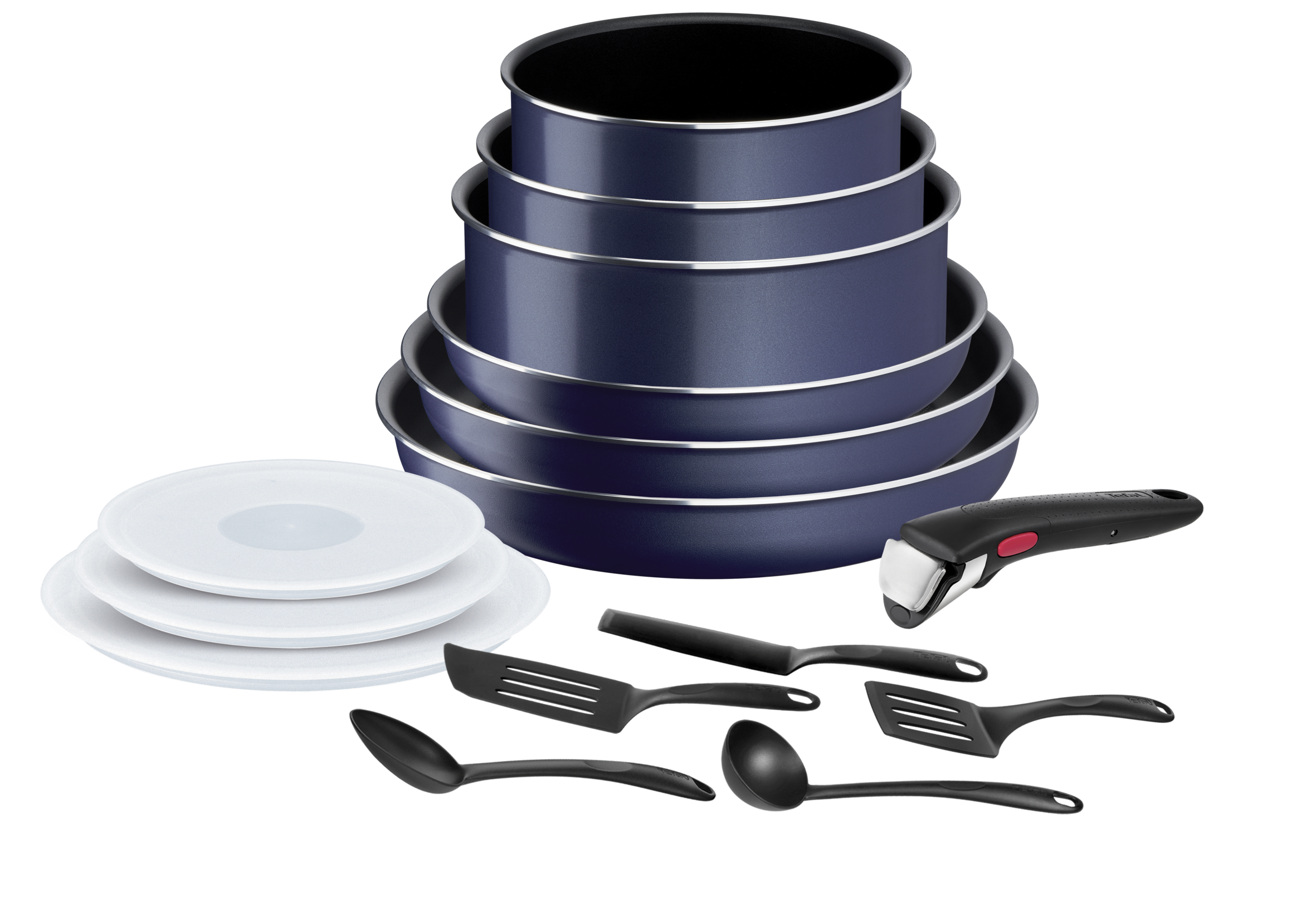 Ingenio Easy Cook and Clean Bleu pailleté Batterie de cuisine 15 pièces