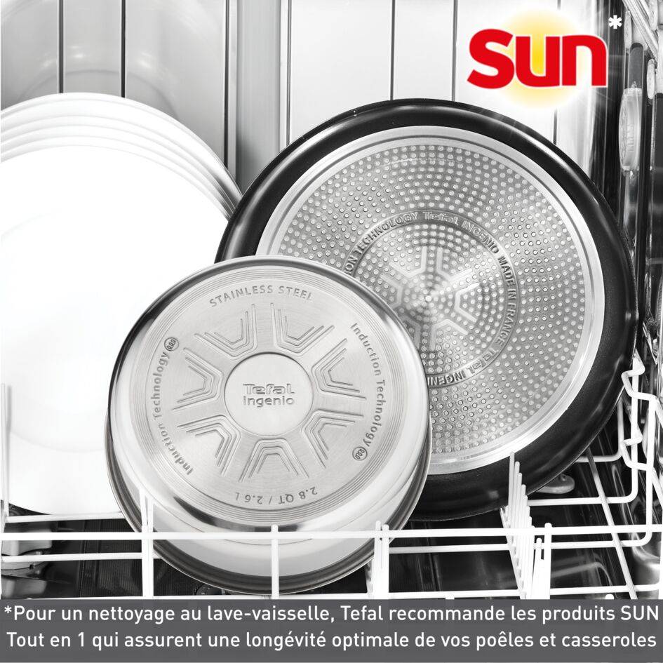 Ingenio Easy Plus, Antiadhésif, Casseroles 16/18/20 cm + poignée, Non induction