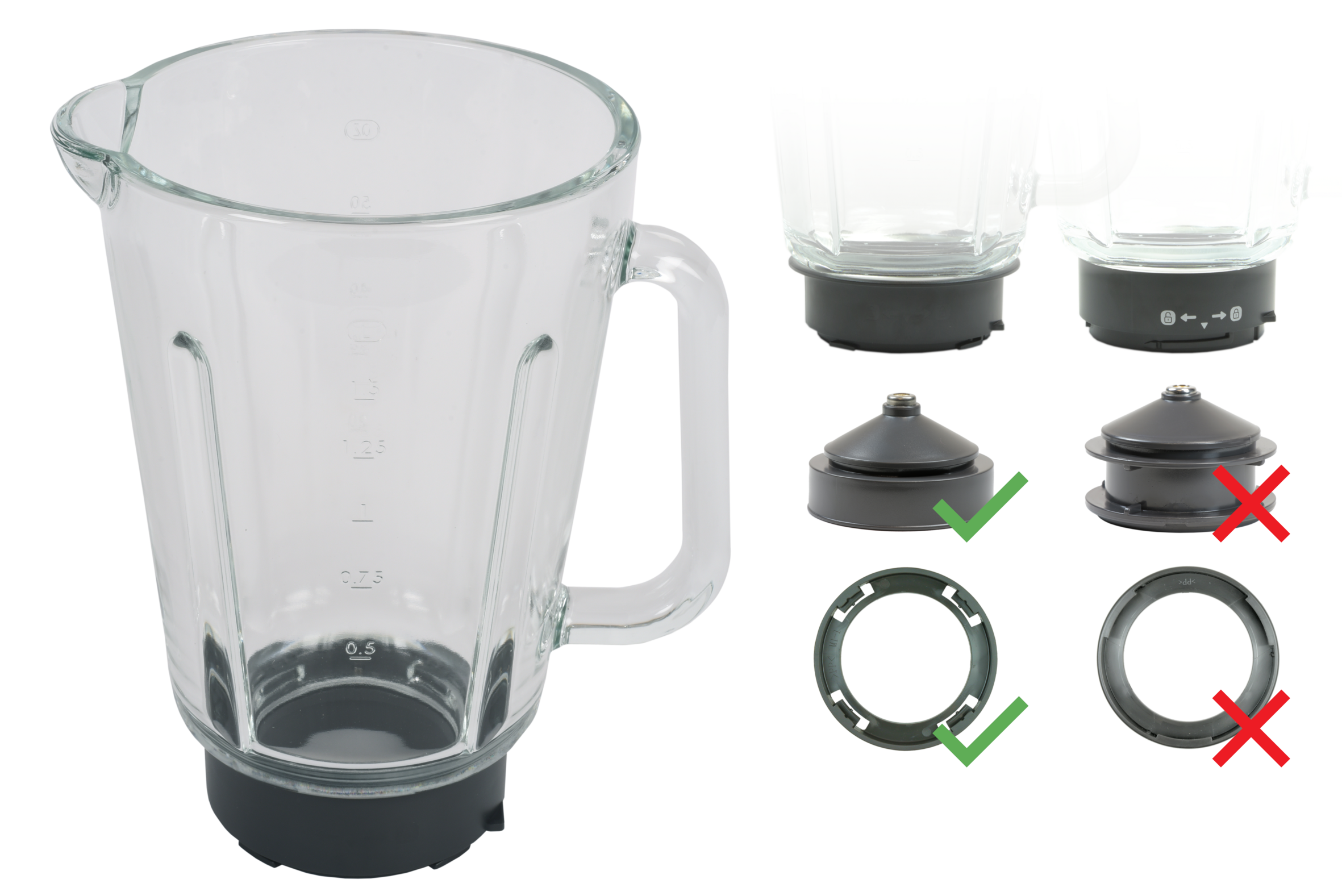 Bol blender en verre avec embase MS-653089