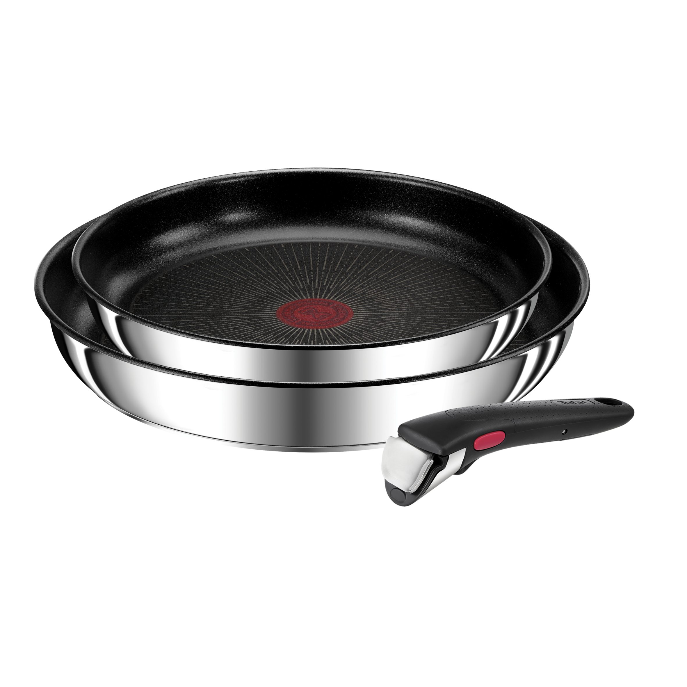 Ingenio Préférence, Inox + antiadhésif, Poêles 22/26 cm + poignée, Induction