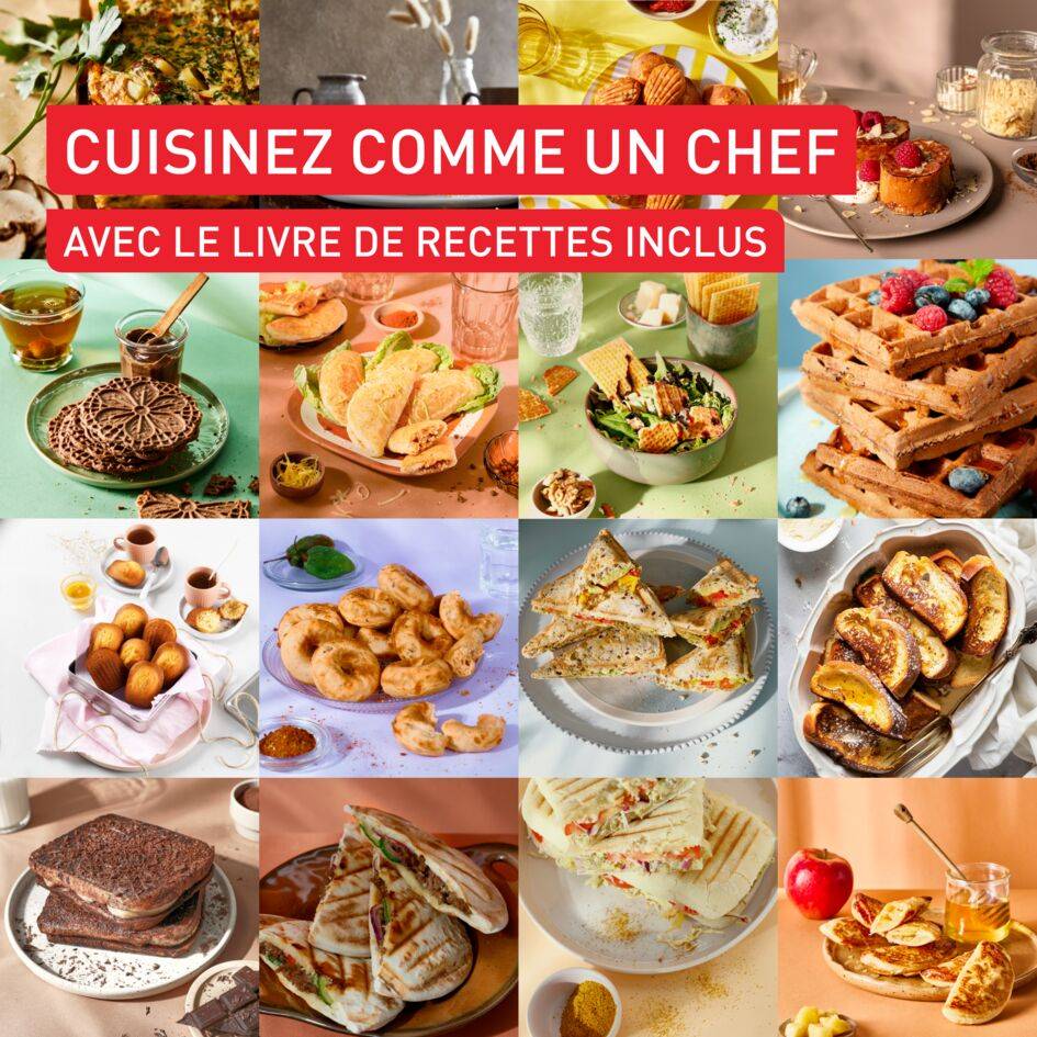 Snack Collection Aqua, Appareil à gaufre et à panini + 2 jeux de plaques