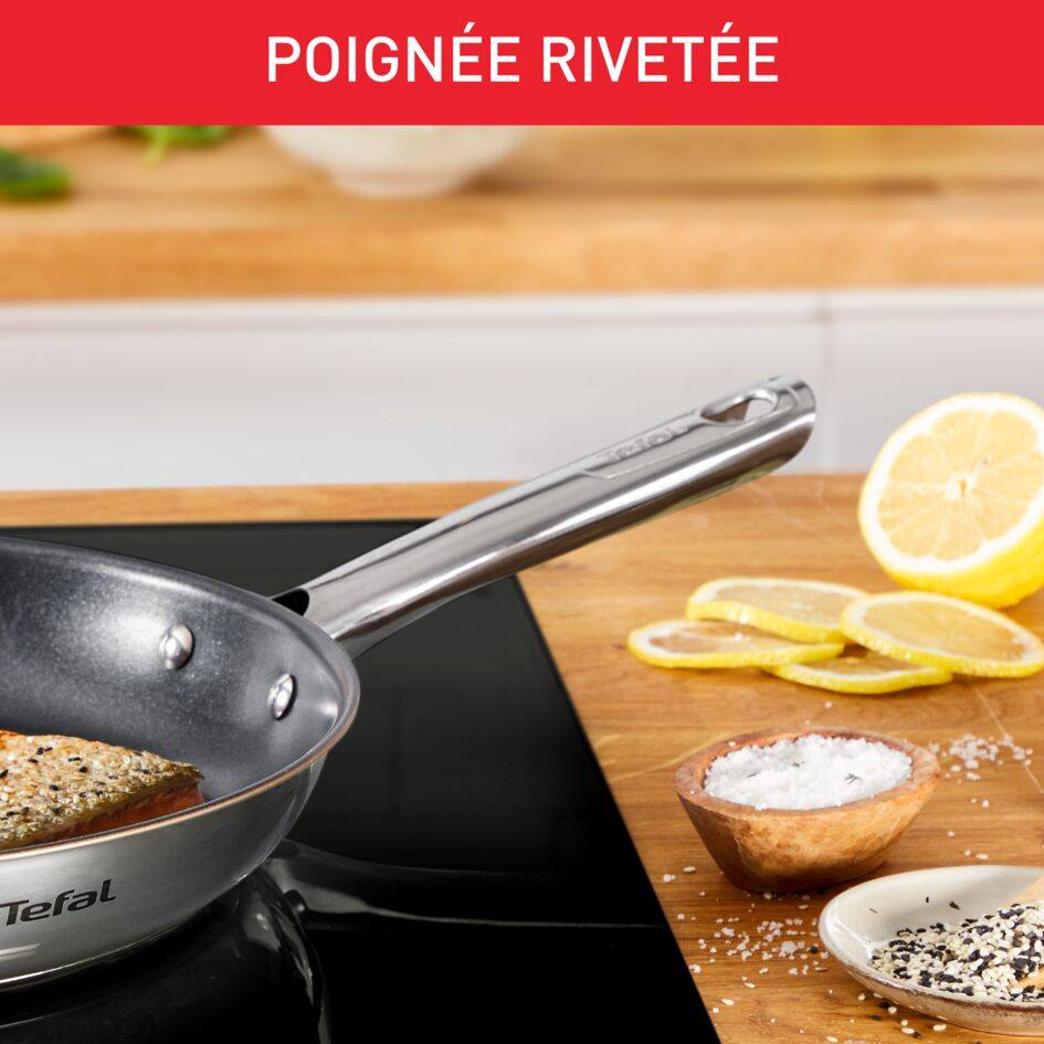 Duetto On, Poêle 24&nbsp;cm, Inox haute qualité, Garantie de 10&nbsp;ans, Induction