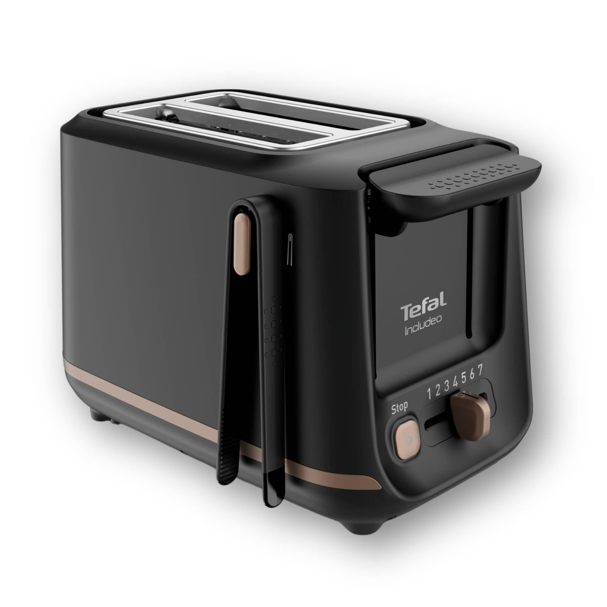 Includeo Grille-pain électrique, Fentes extra larges, 7 niveaux de dorage