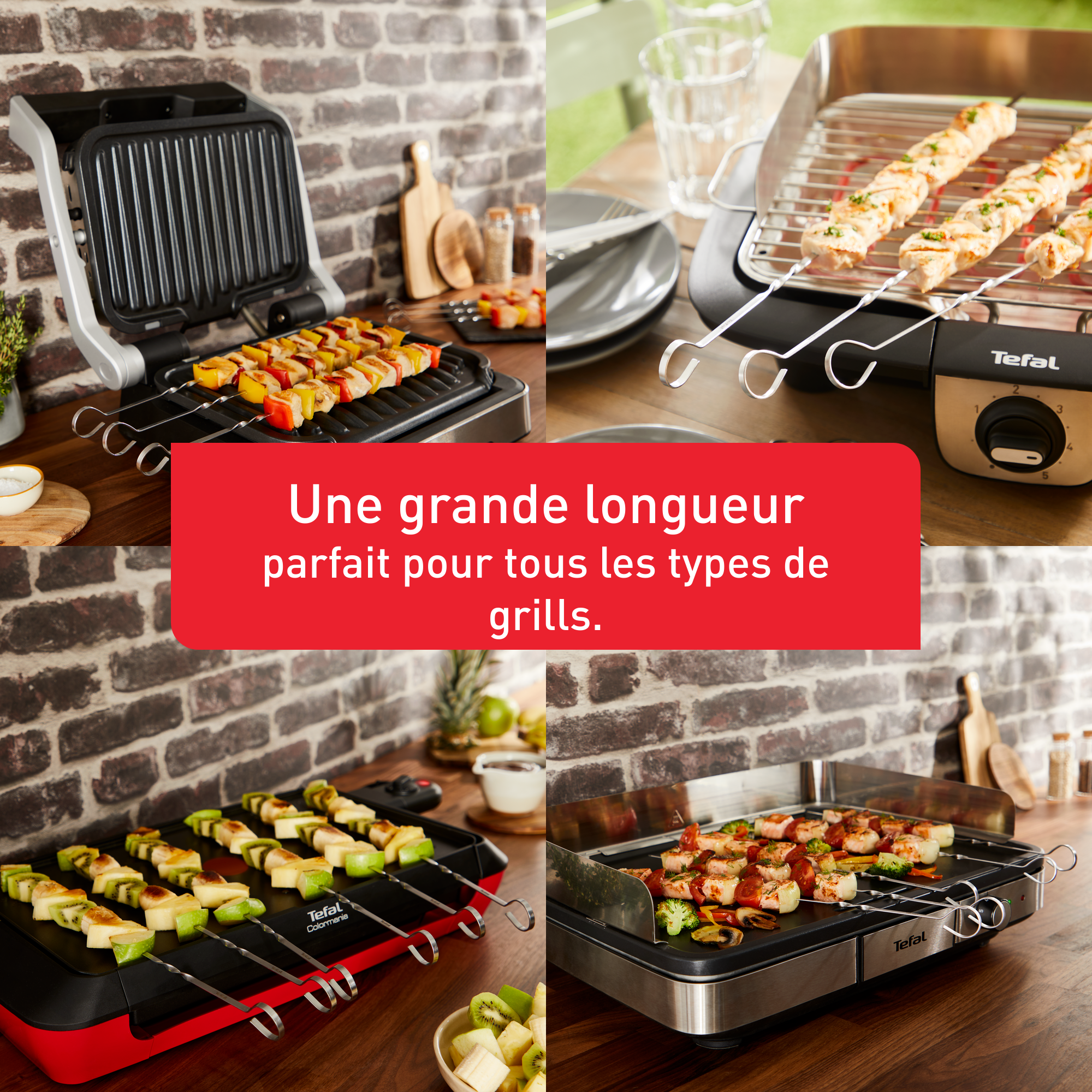 Brochettes en acier inoxydable XL